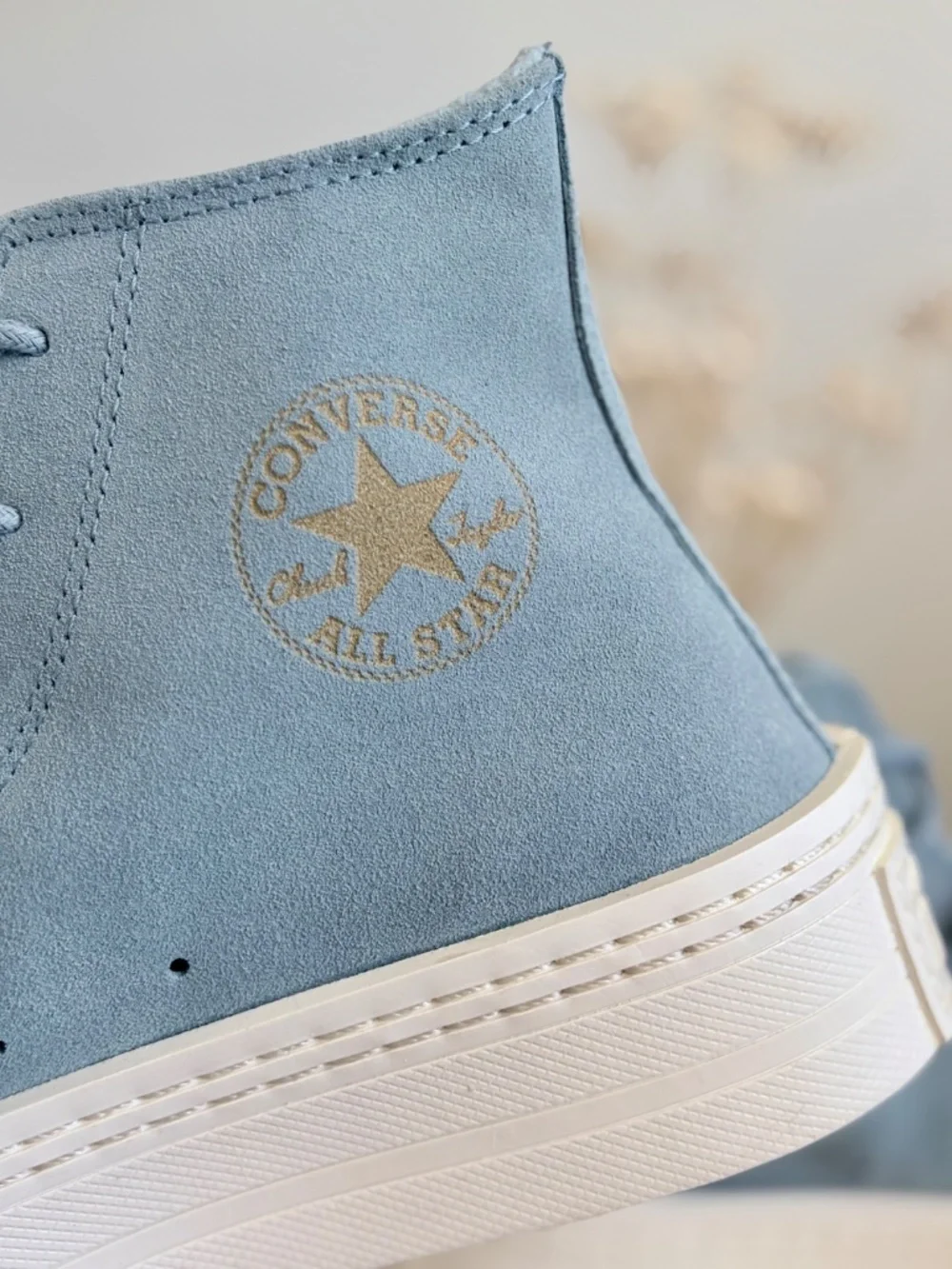 Converse Chuck Taylor Modern Lift Platform BLUE Suede Leather Fleece Lining